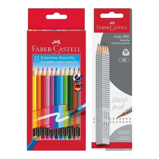 Faber-Castell Grip 2001 School Set Bleistift mit Buntstiften