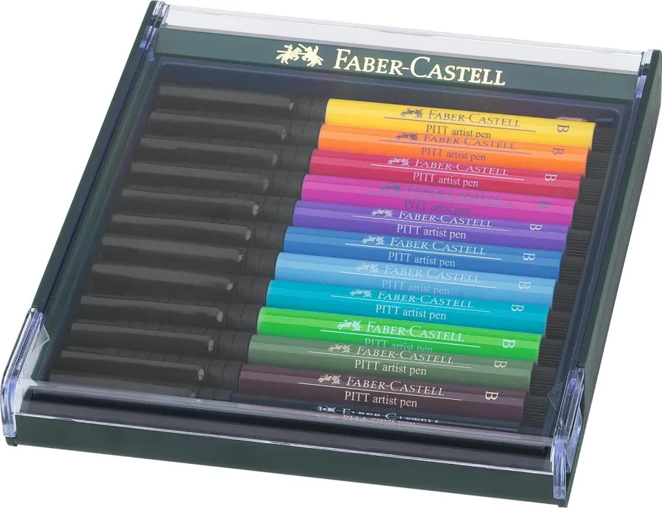 Faber-Castell Pitt Artist Pen Brush 12er Basic wasserfest
