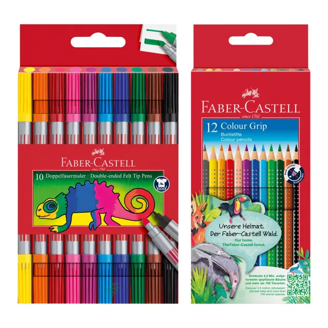 FABER-CASTELL Colour Grip Stifte-Set 22-teilig ergonomisch