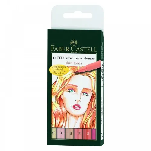 Faber-Castell Pitt Artist Pen Skin Tuschestifte 6er B