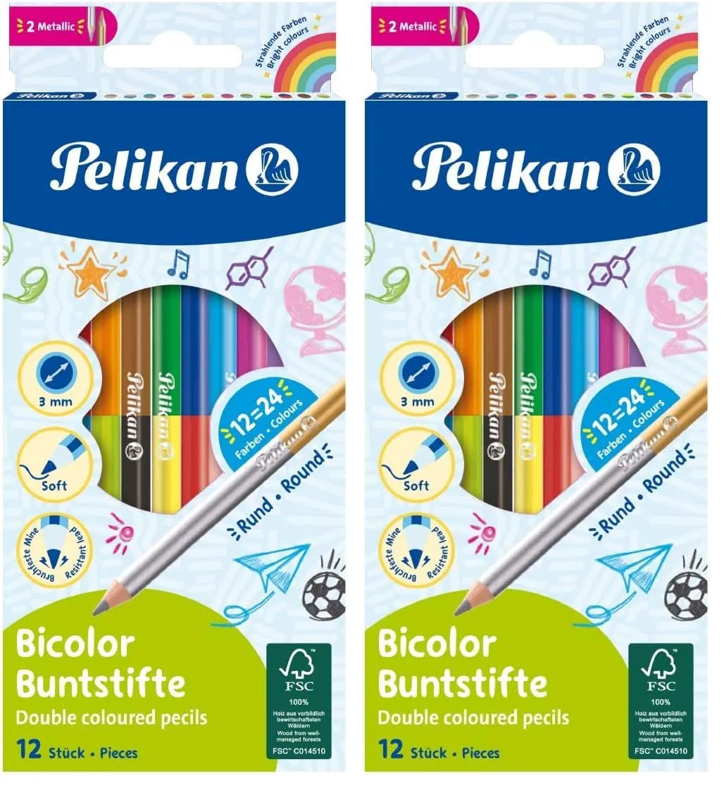 Pelikan Bicolor 700146 Buntstifte rund doppelseitig