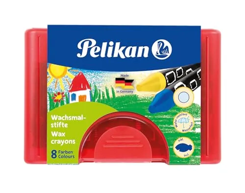 Pelikan Wachsmalstifte rund 8er Box wasserfest