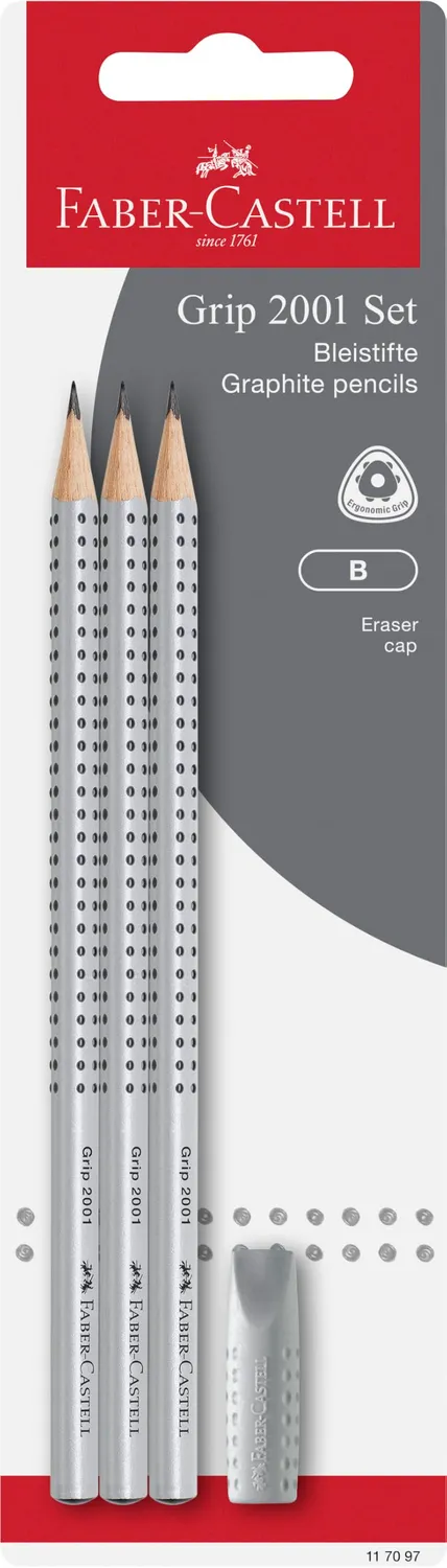 Faber-Castell Grip 2001 Bleistifte mit Radierkappe