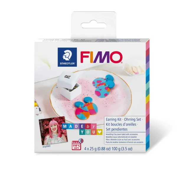 STAEDTLER FIMO Soft 8025 DIY2 Modellierset Statement Ohrringe 4x25g