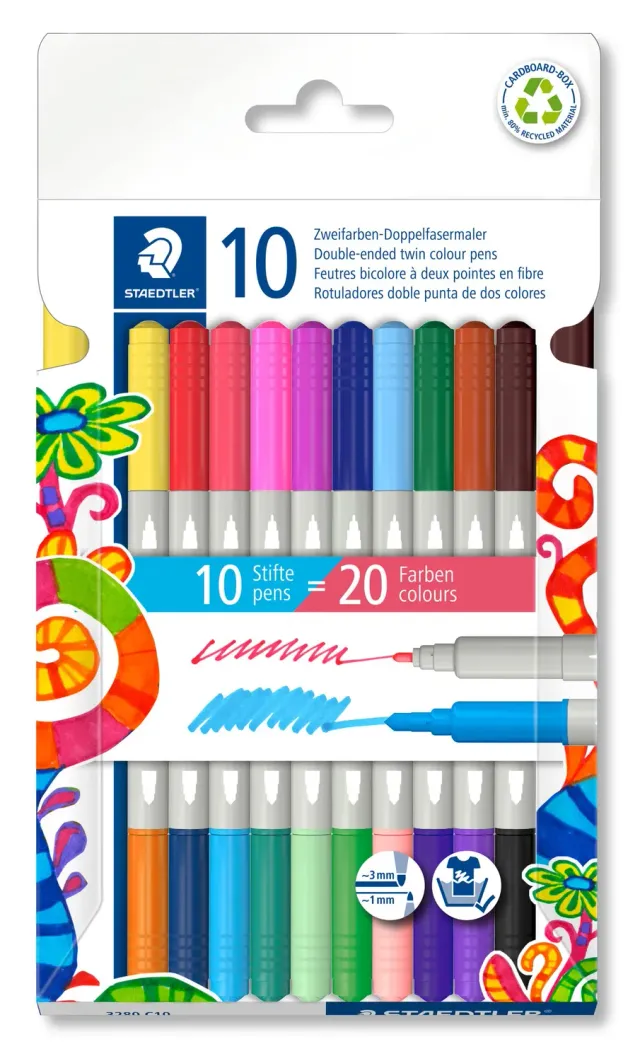STAEDTLER 3280 Doppelfasermaler 10 Stück auswaschbar