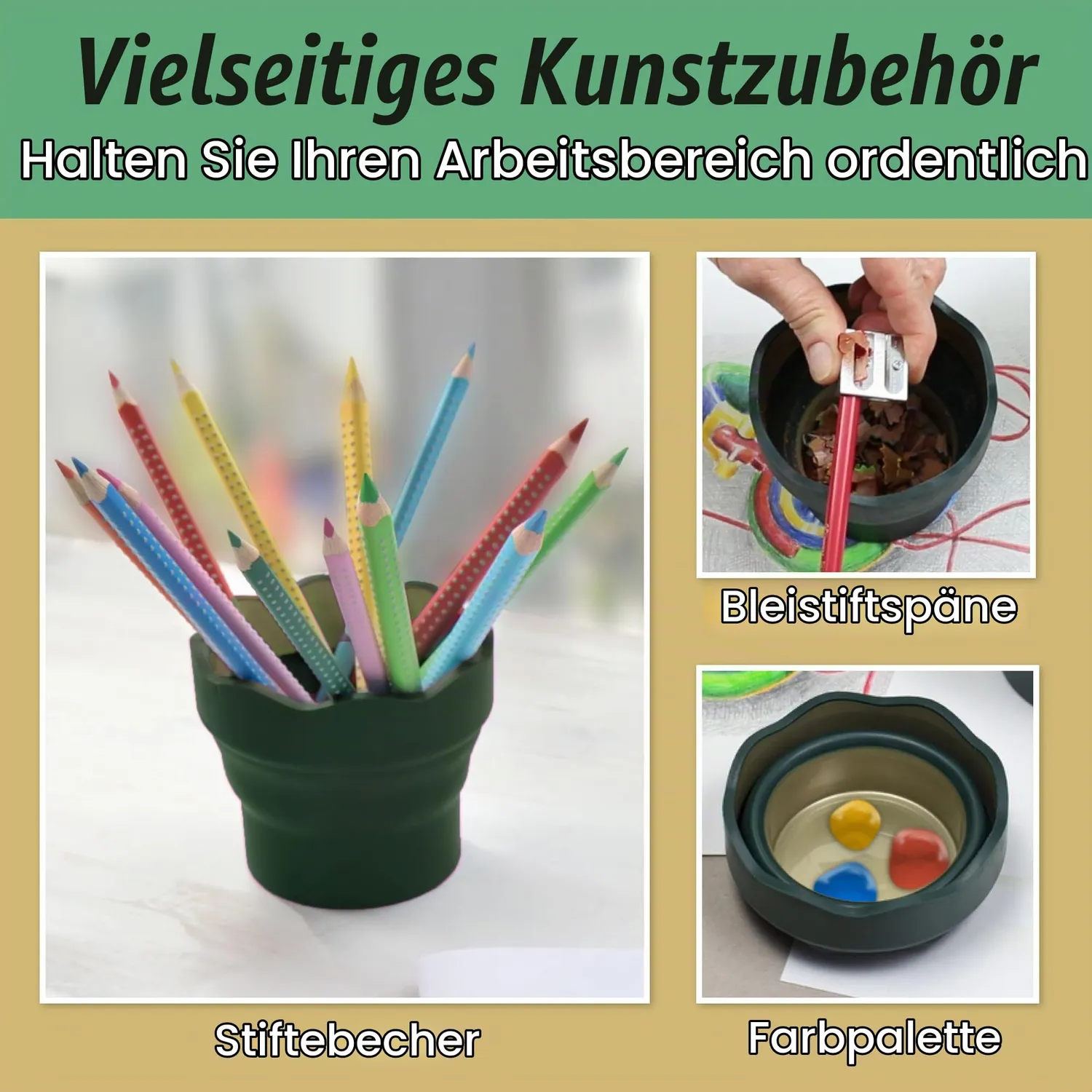 Faber-Castell Clic & Go 181520 Wasserbecher grün faltbar