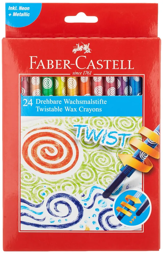 FABER-CASTELL Wachsmalkreide drehbar bunt