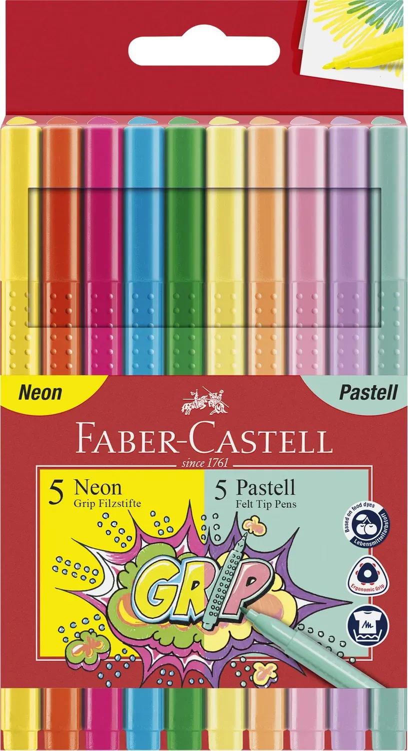Faber-Castell Grip Colour Marker Neon Pastell