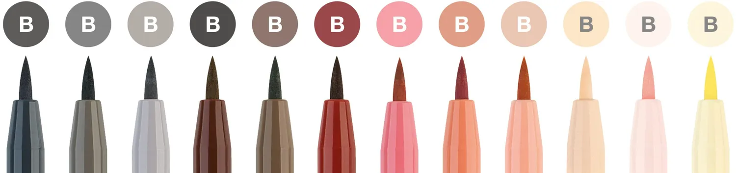 Faber-Castell Pitt Artist Pen Tuschestifte Hauttöne 12 Stück