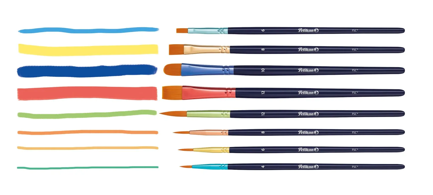 Pelikan Schulpinsel-Set Pinsel 8er-Etui Synthetikhaar