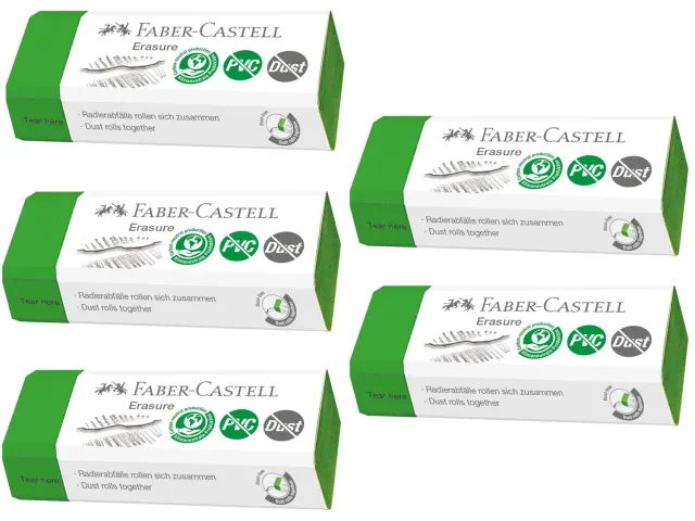 Faber-Castell Erasure Radiergummi grün 5er-Set PVC-frei