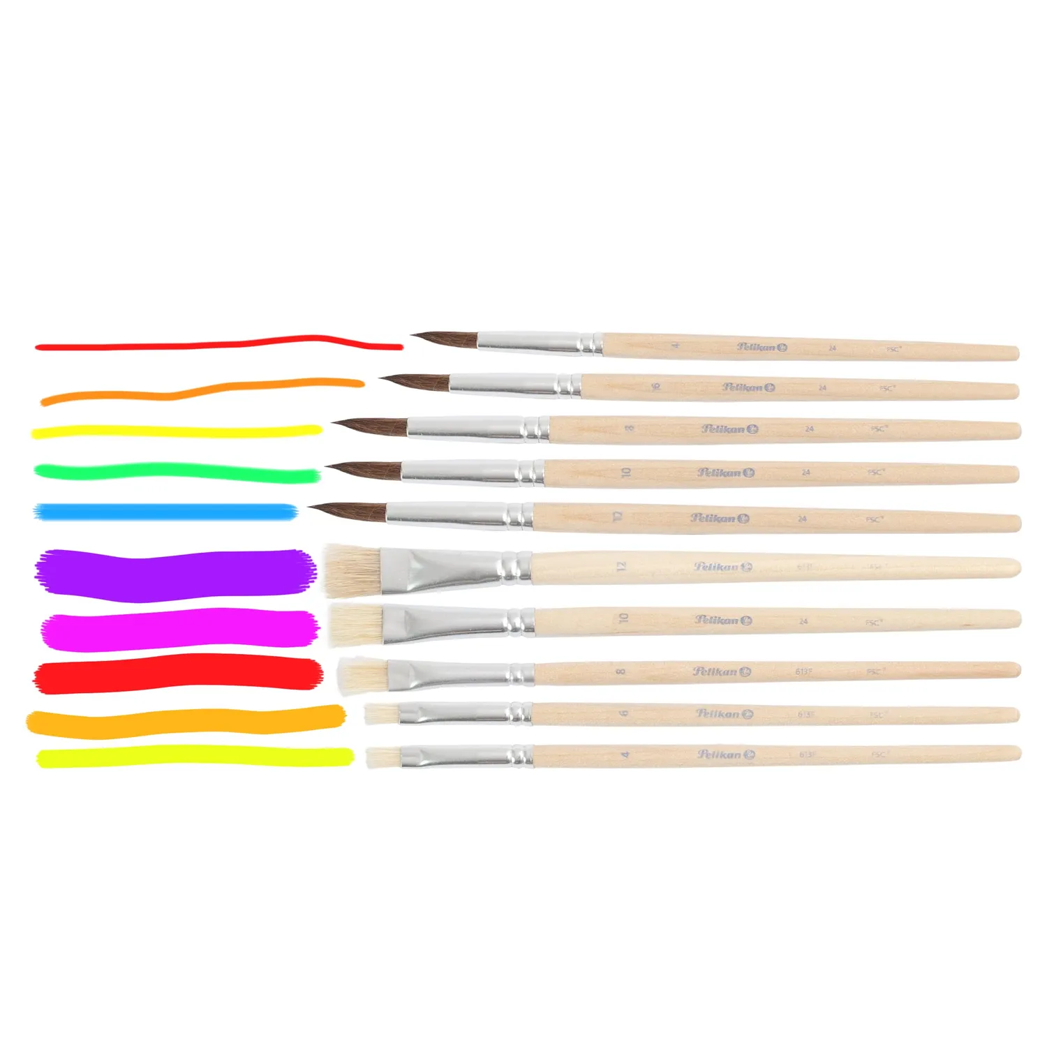 Pelikan Pinsel Starter-Set 10 Stück Haar- und Borstenpinsel