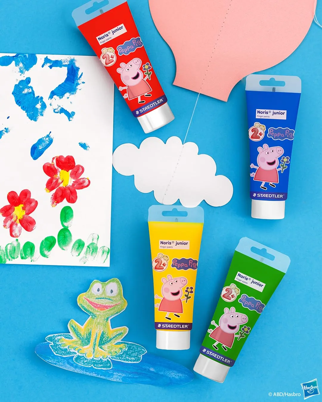 STAEDTLER Noris junior Peppa Wutz Fingerfarben 4er Set mischbar