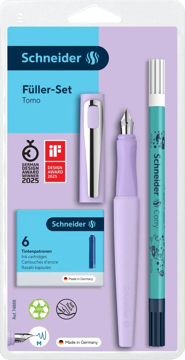 Schneider Tomo Schreibset Füller mit Tintenkiller