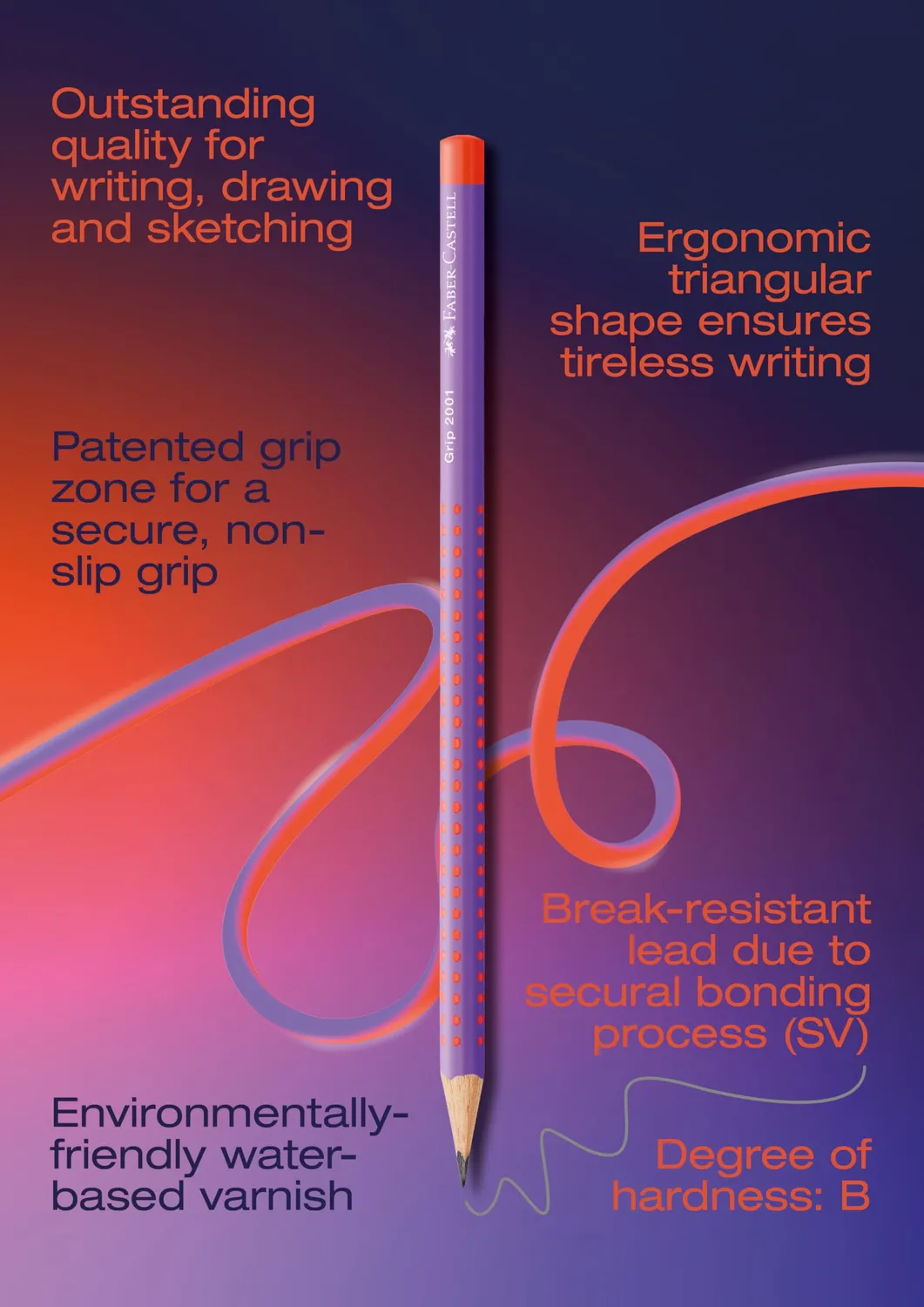 Faber-Castell Grip 2001 B Bleistift Dreikant