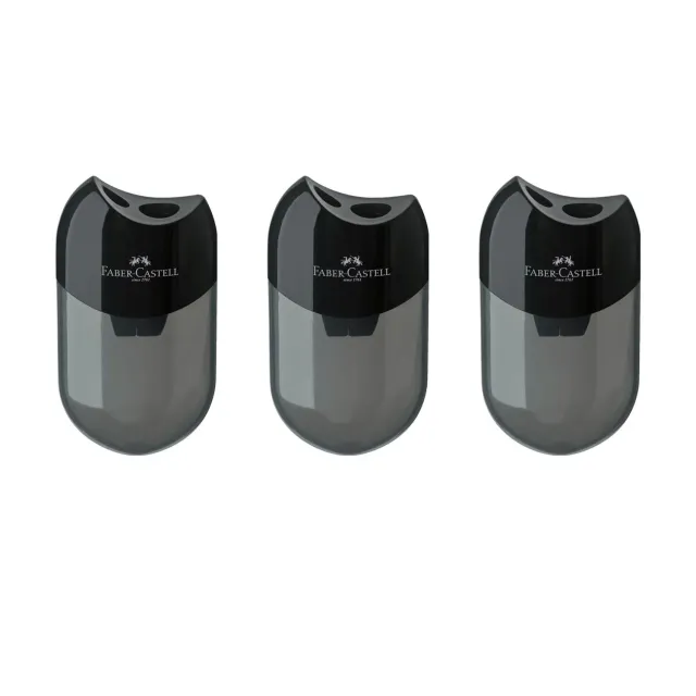 Faber-Castell Doppelspitzdose Spitzer 3er Schwarz metallen