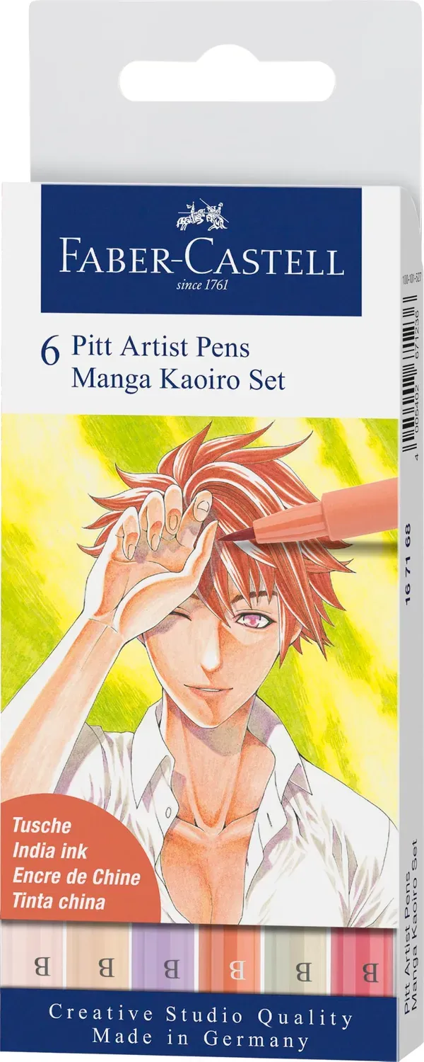 Faber-Castell Pitt Artist Pen Kaoiro Manga 6 Farben