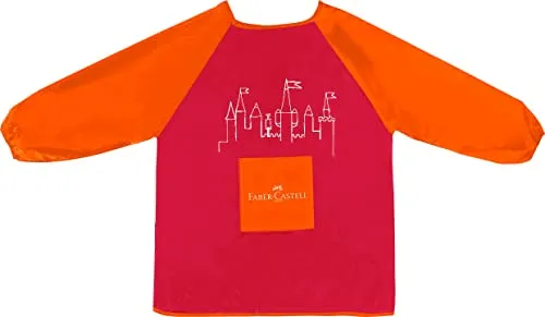 Faber-Castell Malschürze Kinder Rot mit Ärmeln Einheitsgröße