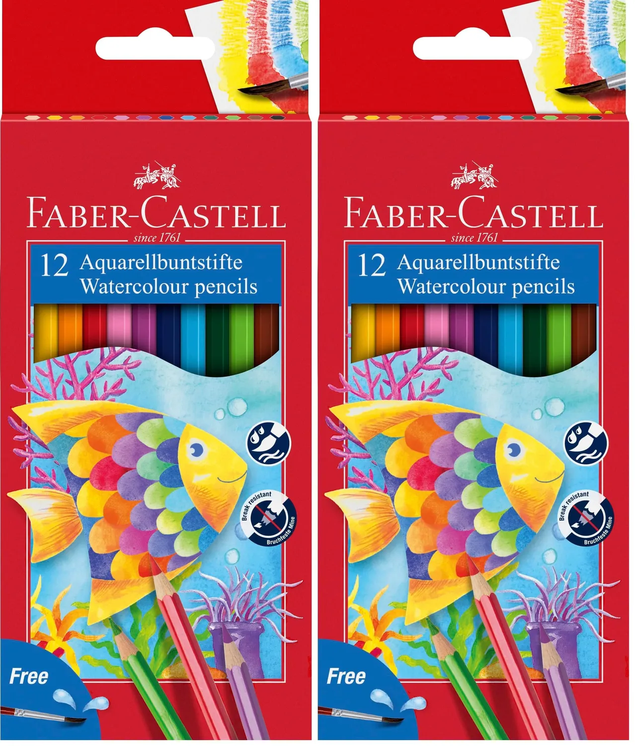 Faber-Castell Aquarell Buntstifte mit Pinsel wasservermalbar