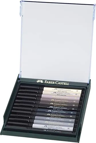 Faber-Castell Pitt Artist Pen Brush Grau 12 Stifte