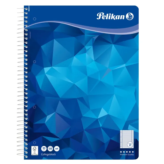 Pelikan Spiralblock A4 100090 liniert 3x120 Blatt