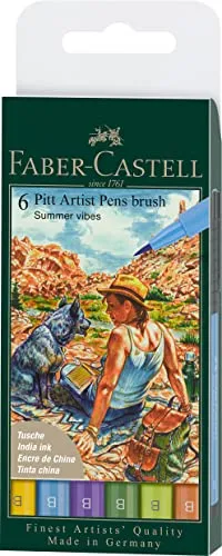 Faber-Castell Pitt Artist Pen Summer Vibes Tuschestifte 6 Farben wasserfest