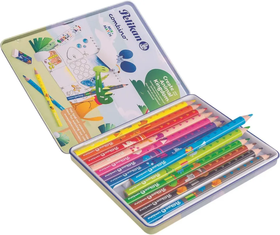 Pelikan Combino Jumbo Buntstift-Set 13-teilig Metalletui