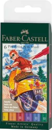 Faber-Castell Pitt Artist Pen Tuschestift 6er Set Pinsel
