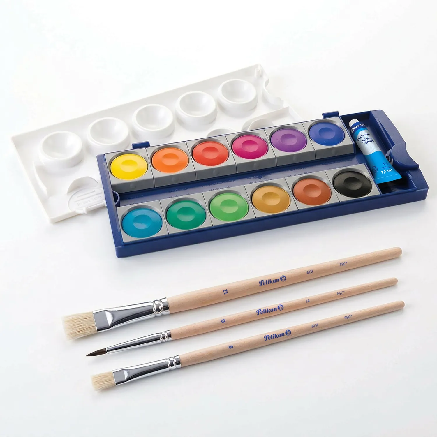 Pelikan K12 Deckfarbkasten 12 Farben austauschbar