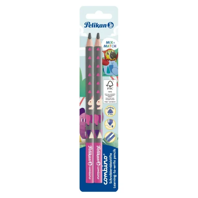 Pelikan Combino Schreiblernbleistift pink 2 Stück B-Mine