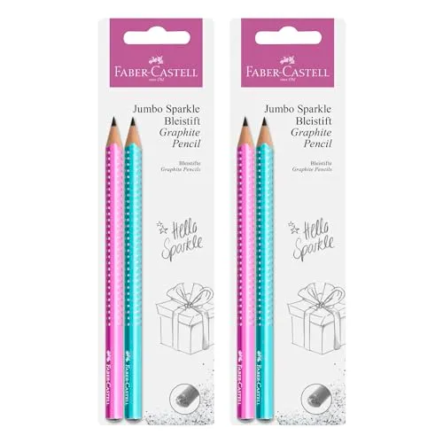 Faber-Castell Sparkle Jumbo B Bleistifte 4 Stück Dreikant