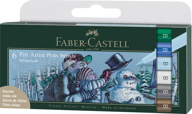 Faber-Castell Pitt Artist Pen Winterlude Tuschestifte 6 Farben B