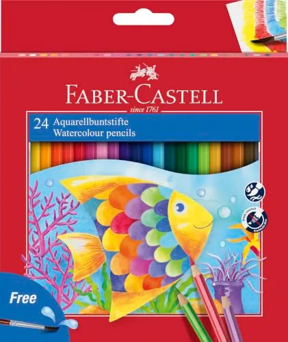 Faber-Castell Aquarell Farbstift 24er Kartonetui waschbar