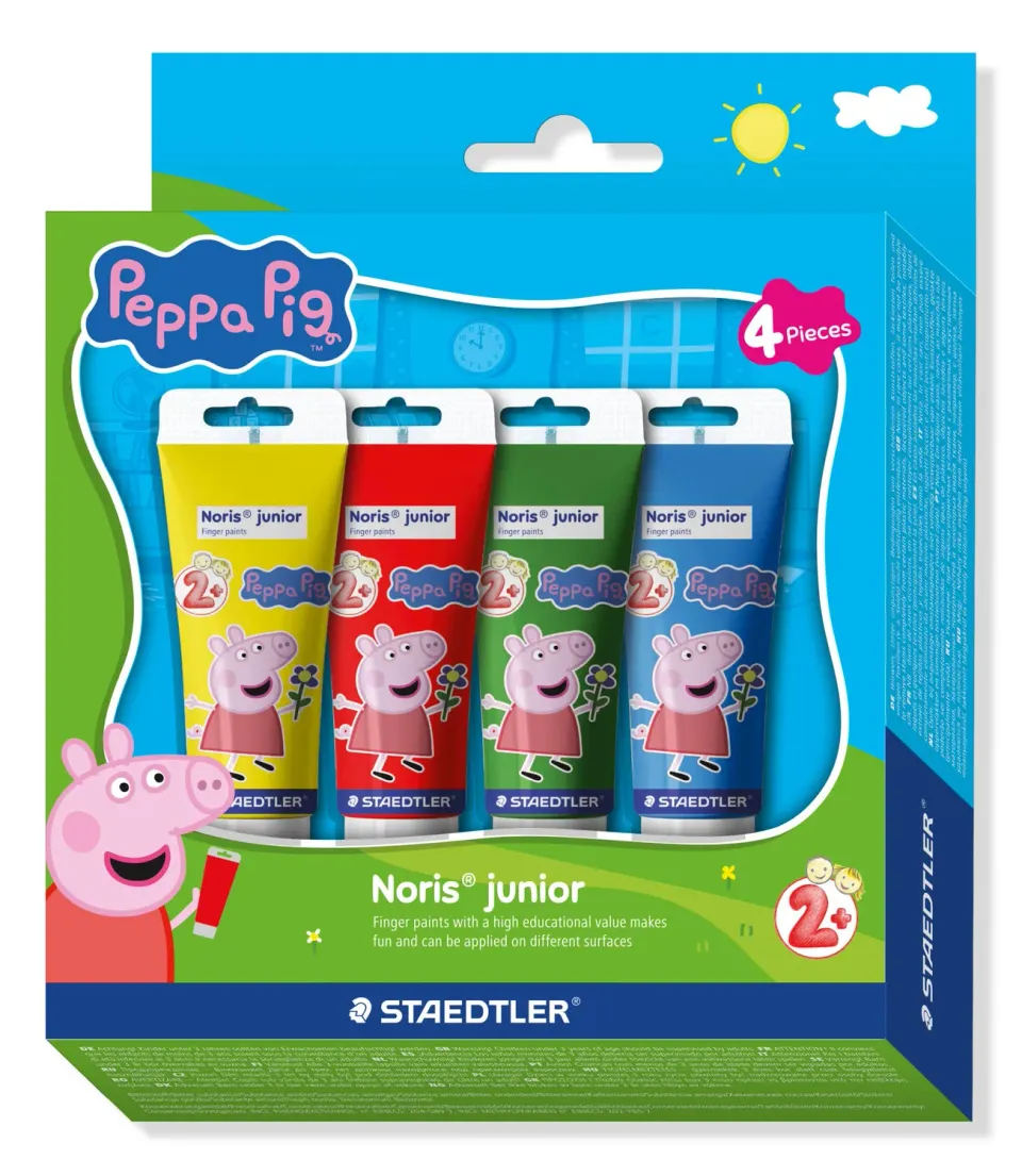 STAEDTLER Noris junior Peppa Wutz Fingerfarben 4er Set mischbar