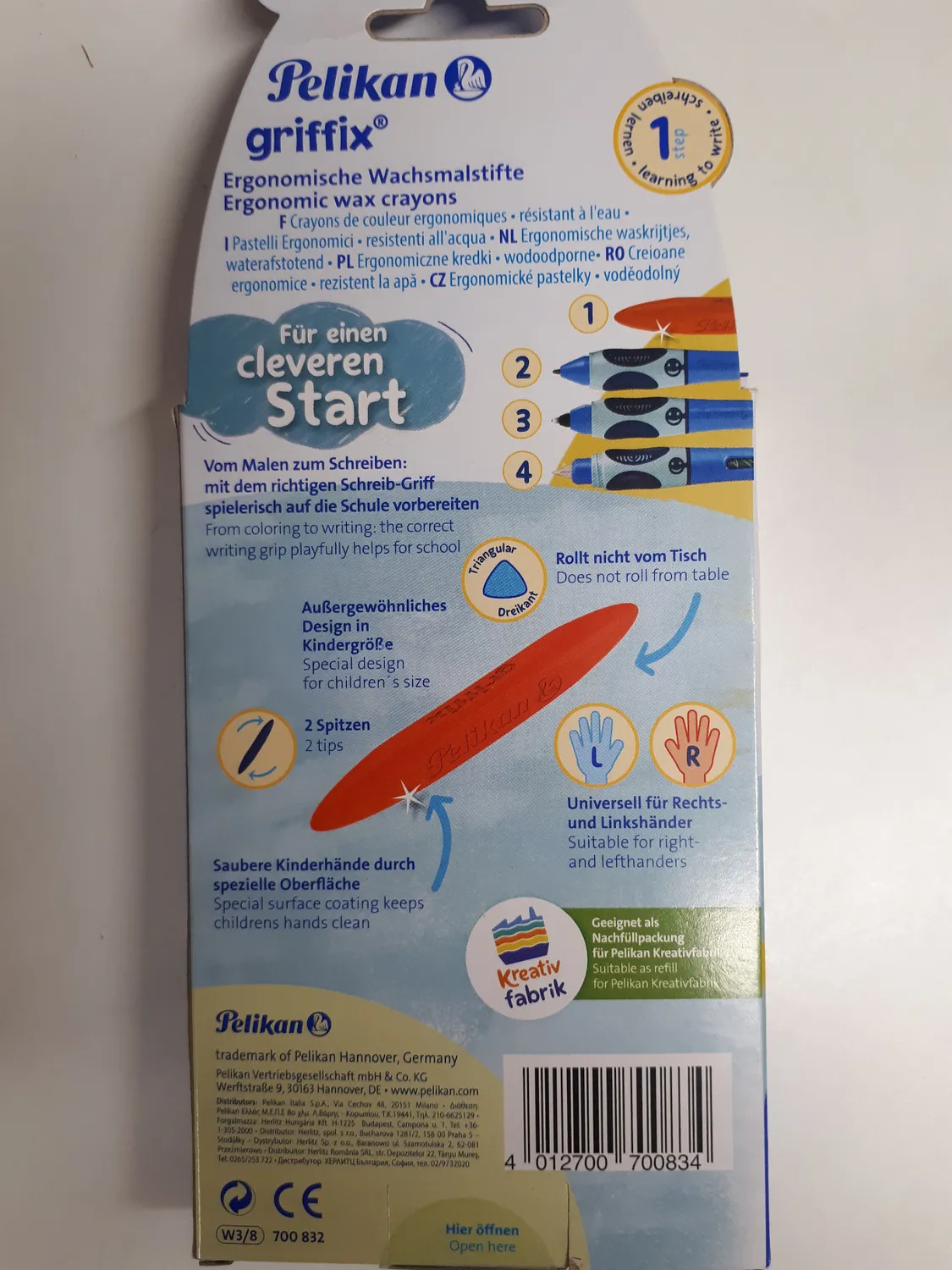 Pelikan griffix Wachsmalstifte 8 Farben wasserfest