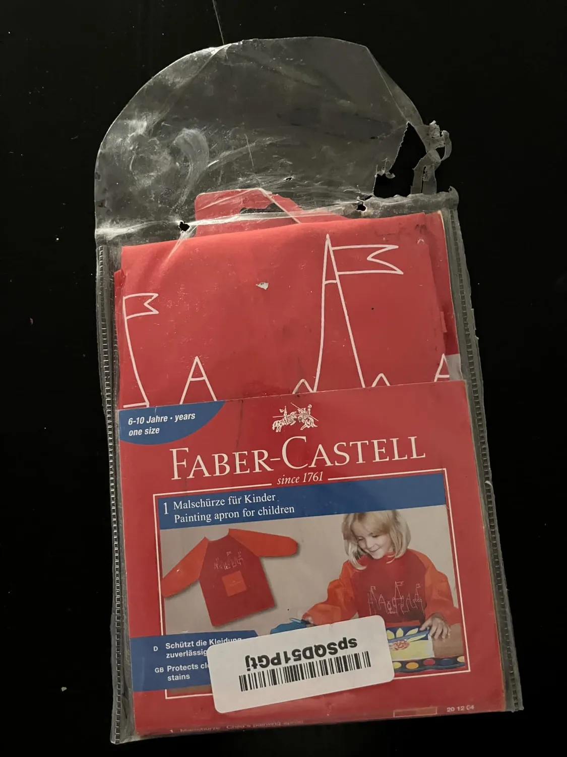 Faber-Castell Malschürze Kinder Rot mit Ärmeln Einheitsgröße