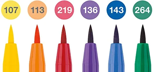 Faber-Castell Pitt Artist Pen Tuschestift 6er Set Pinsel