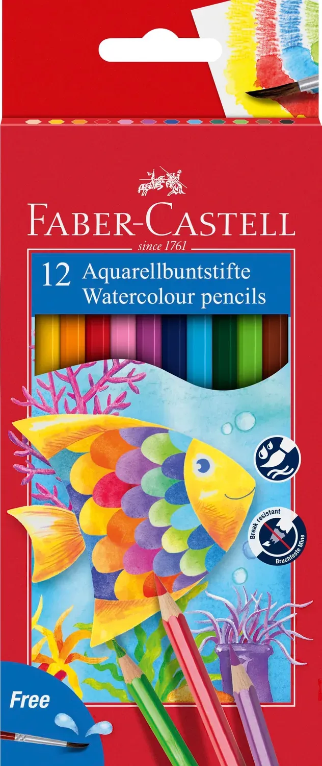 Faber-Castell Aquarell Buntstifte mit Pinsel wasservermalbar