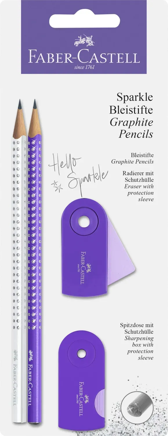 Faber-Castell Sparkle Pearl 218475 Schreibset lila 4-teilig glitzernd
