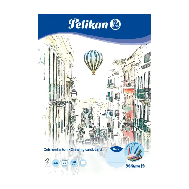 Pelikan Zeichenkarton A4 170 g 25 Blatt weiß