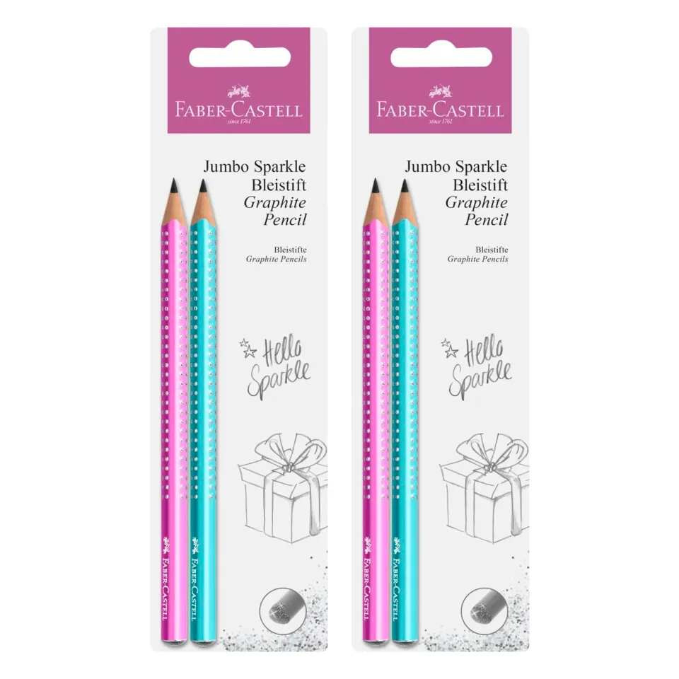 Faber-Castell Sparkle Jumbo B Bleistifte 4 Stück Dreikant
