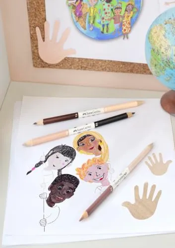 Faber-Castell 116511 Bicolor Buntstifte Set Children of the World