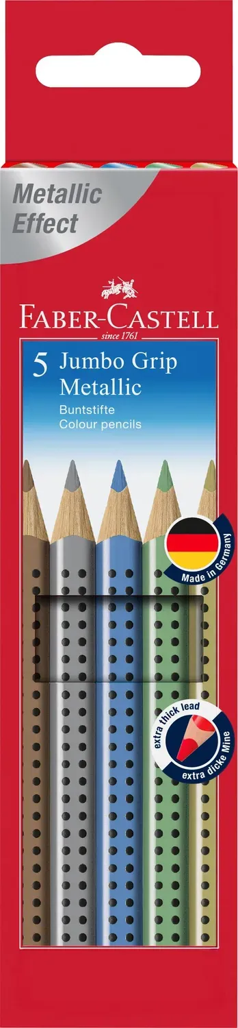 Faber-Castell Jumbo Grip Metallic Buntstifte wasservermalbar