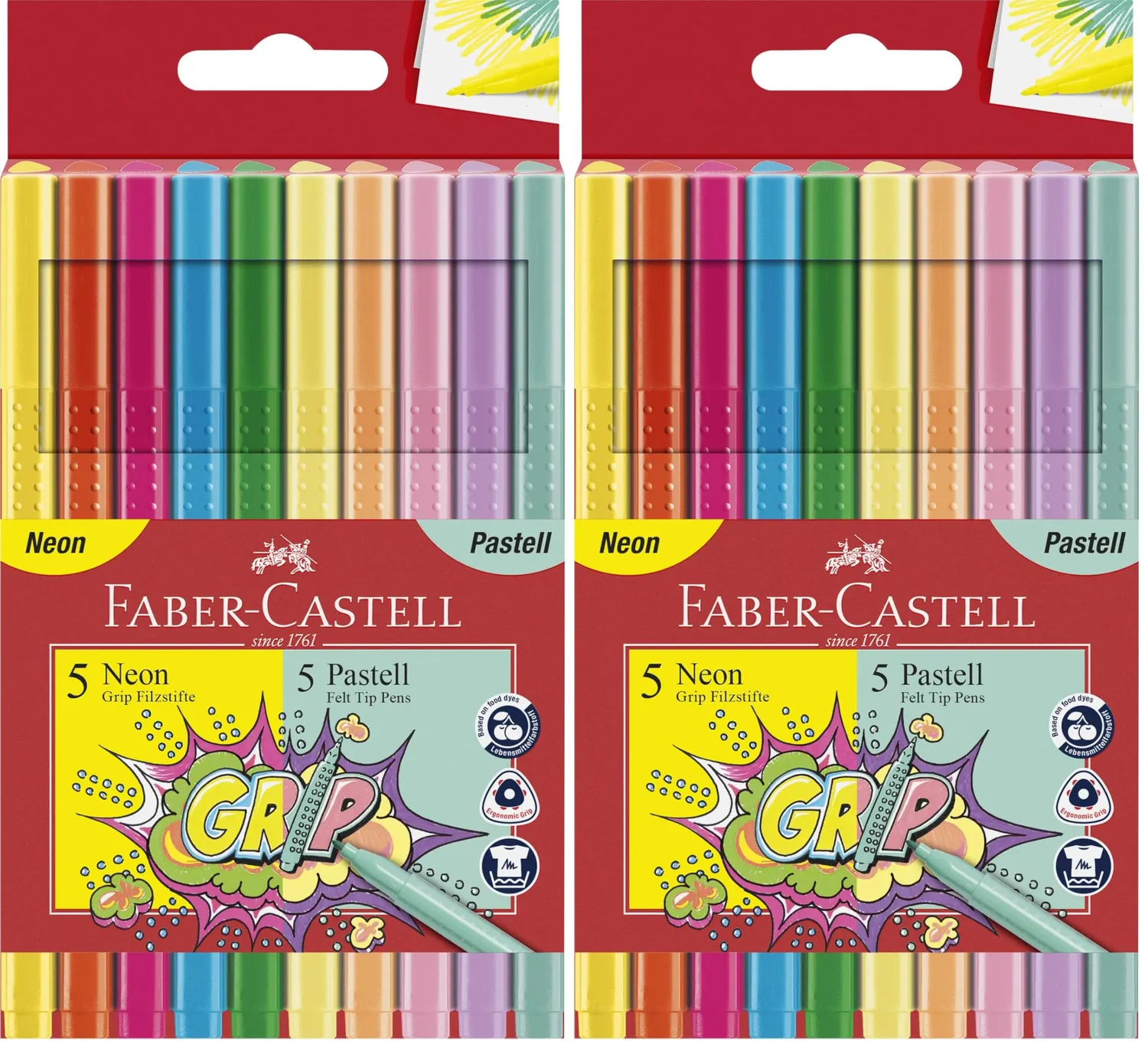 Faber-Castell Grip Colour Marker Neon Pastell