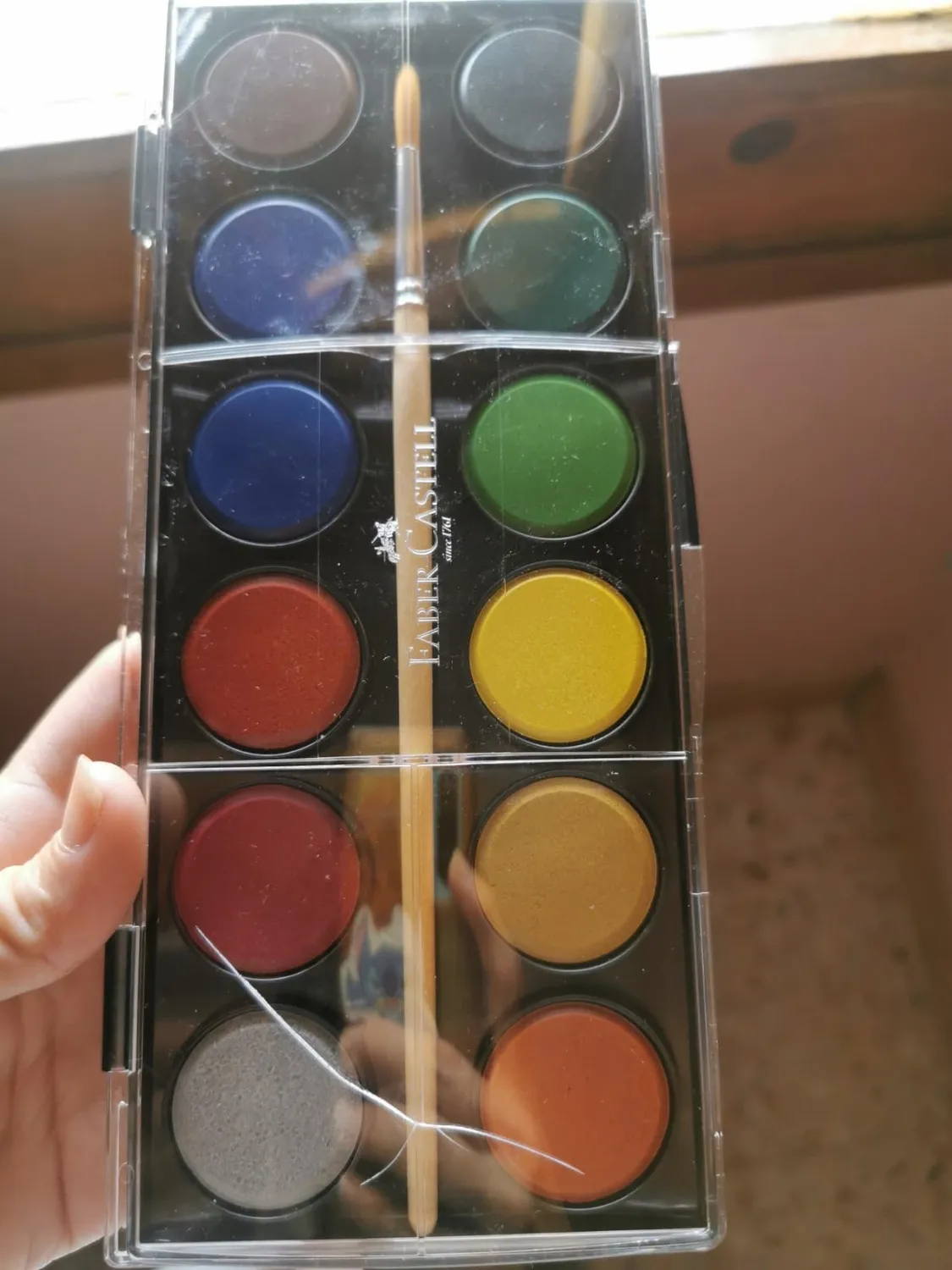 Faber-Castell Wasserfarbkasten Deckfarben mit Pinsel