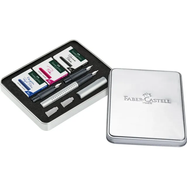 Faber-Castell Grip 2011 201629 Kalligrafie-Set silber 3er 3 Farben