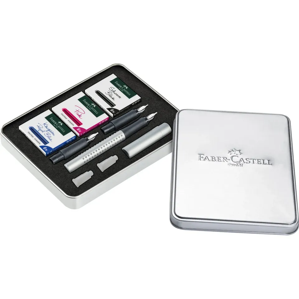 Faber-Castell Grip 2011 201629 Kalligrafie-Set silber 3er 3 Farben