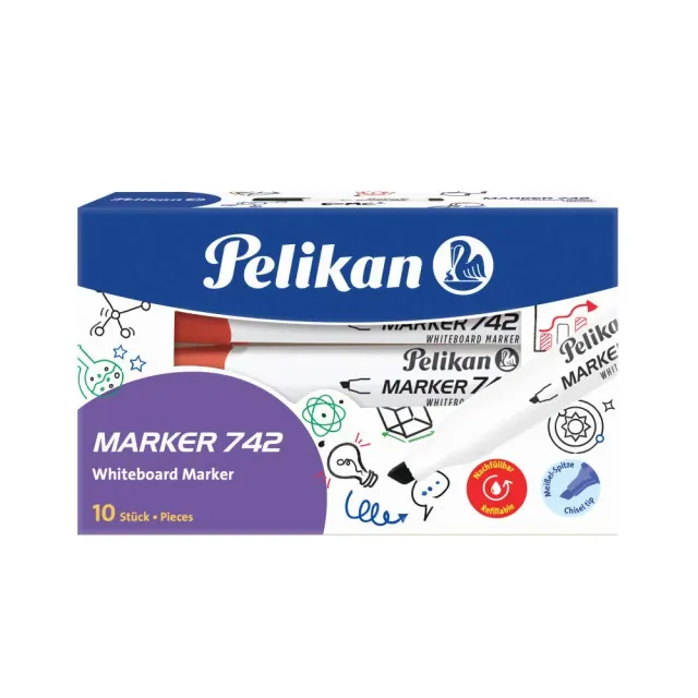 Pelikan 742 Whiteboard-Marker 10 Stück abwischbar