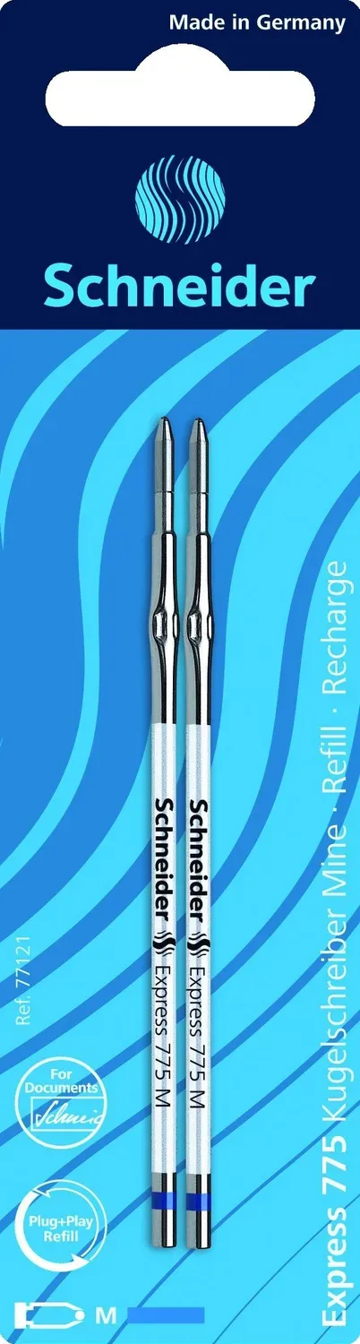 Schneider Express 775 Kugelschreibermine blau M 2er-Pack nachfüllbar
