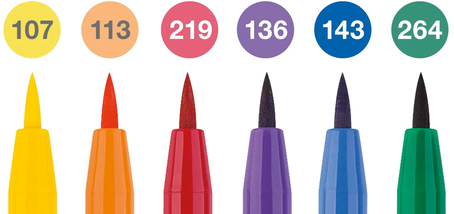 Faber-Castell Pitt Artist Pen Tuschestift 6er Set Pinsel
